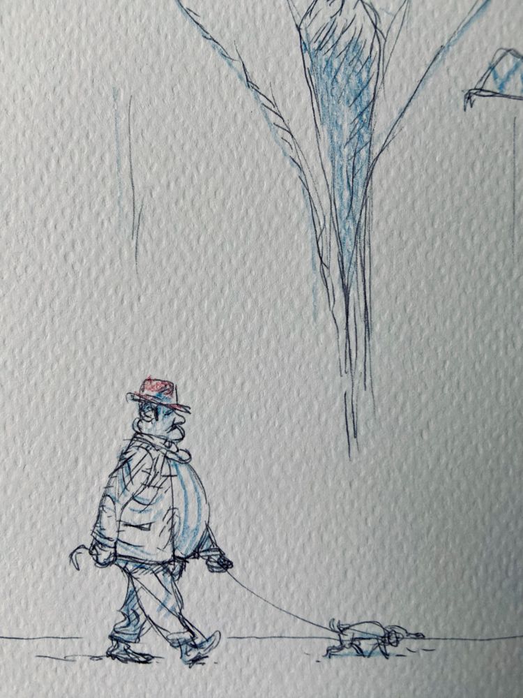 Detail of a ballpoint drawing by Thierry Martin