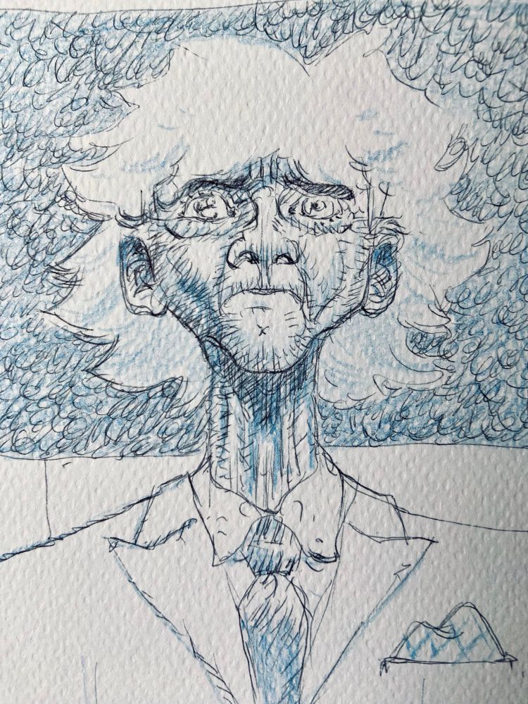 Detail of a ballpoint drawing by Thierry Martin