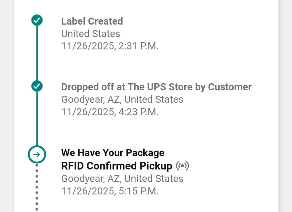 Package allegedly picked up on November 26th and has not moved since then 