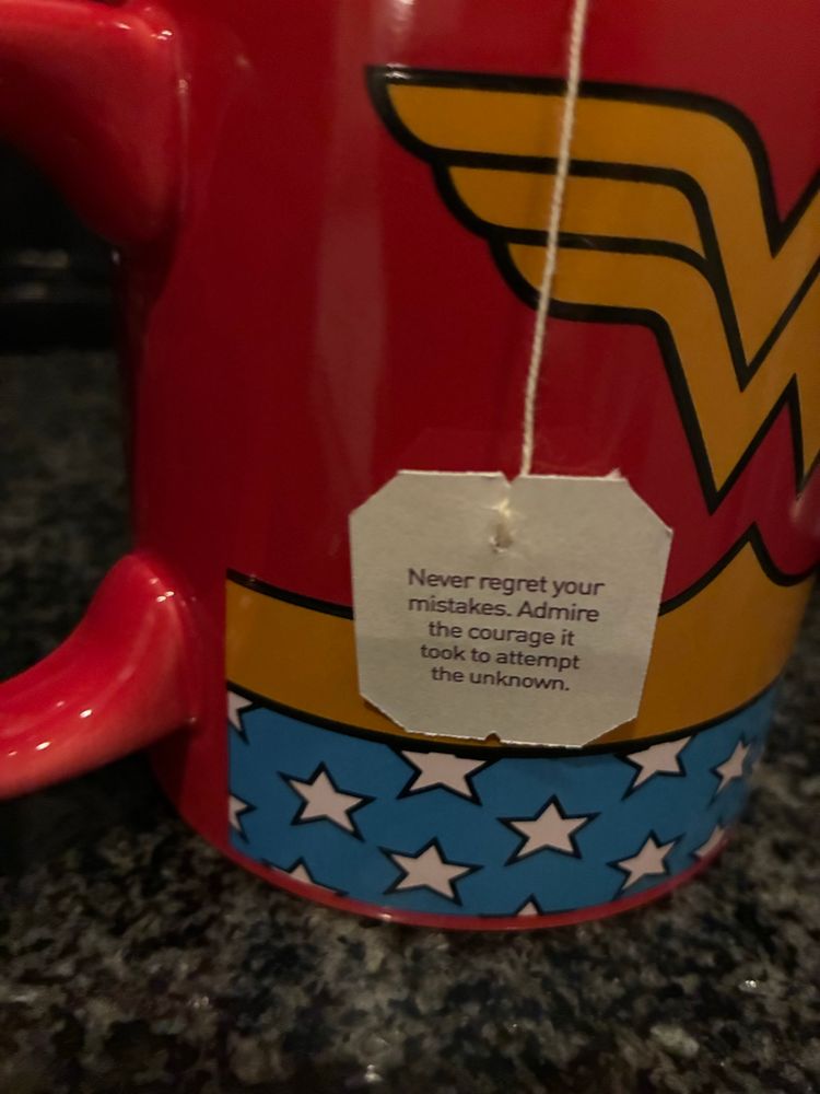 Tea tag notes 

Never regret your mistakes. Admire the courage it took to attempt the unknown. 