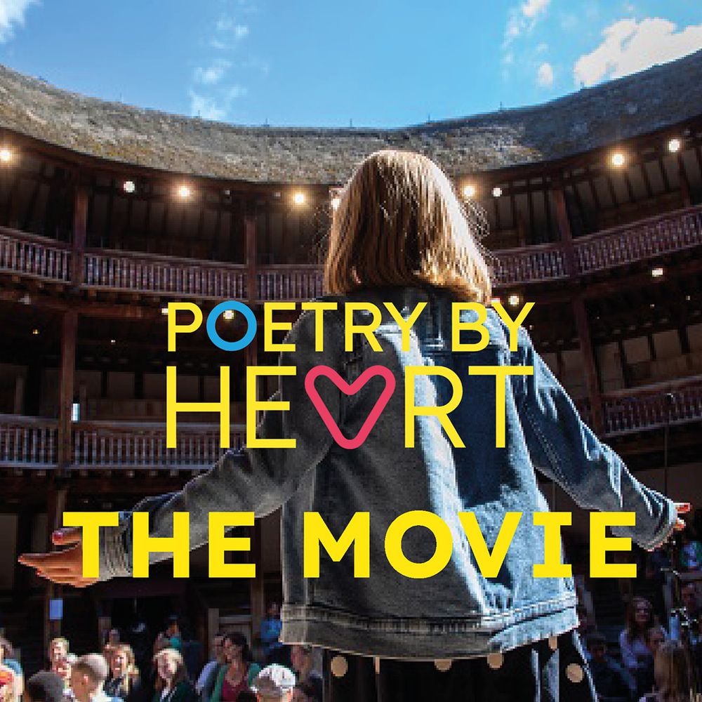 A graphic showing a young woman onstage at Shakespeare's Globe. Poetry By Heart holds its Grand Finale there, a day long celebration of poetry and young people's achievements as finalists come from across the country to perform their poems live for the judges and for an excited audience on the Globe's stage. Find out more https://poetrybyheart.org.uk/