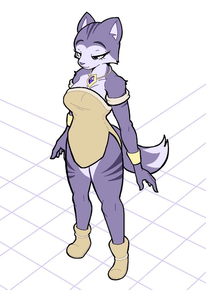 fanart of Krystal the Fox from Star Fox, specifically her variant from the unreleased (officially) n64 game Dinosaur Planet