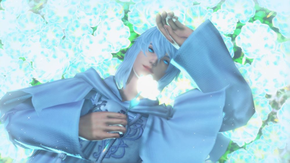Themis lying in a field of Elpis flowers. 