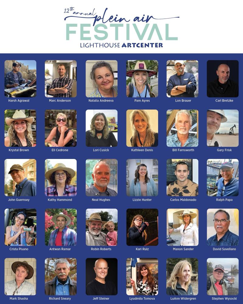 The lineup of artists at Lighthouse Plein Air. 