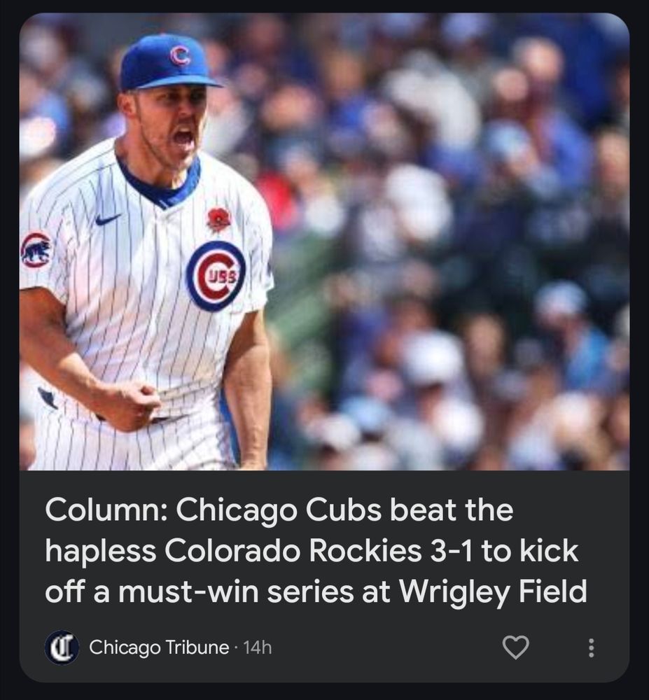 Column: Chicago Cubs beat the hapless Colorado Rockies 3-1 to kick off a must-win series at Wrigley Field