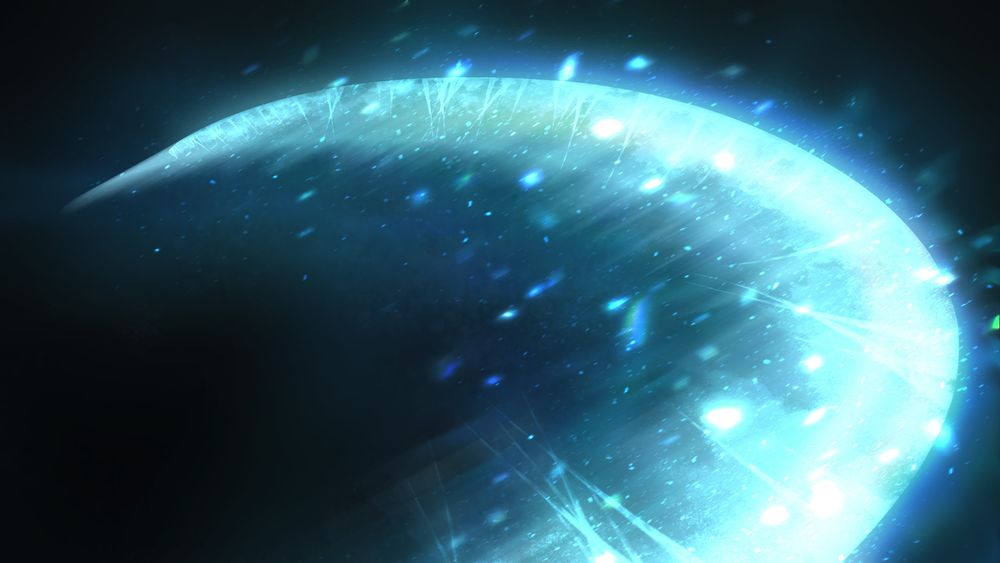 graphic of a blue slash arched towards the top right