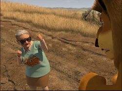 Nana the old lady who beats up Alex the lion from Madagascar