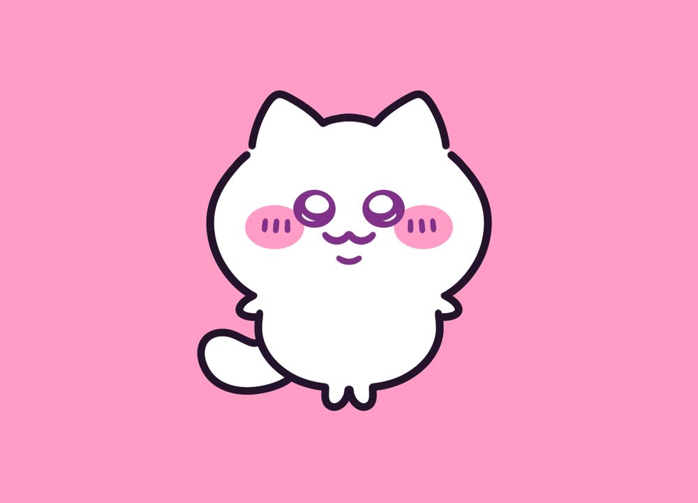 Art of Buttcat in the Chiikawa art style.