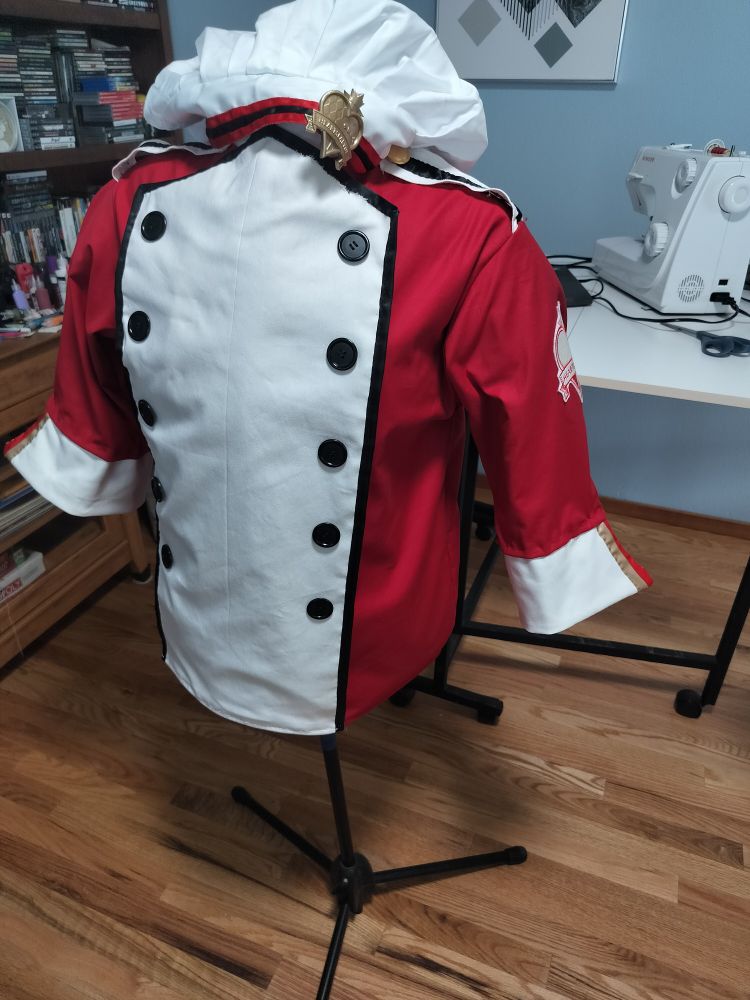 completed apprentice chef riddle cosplay jacket feat. the chef hat as well