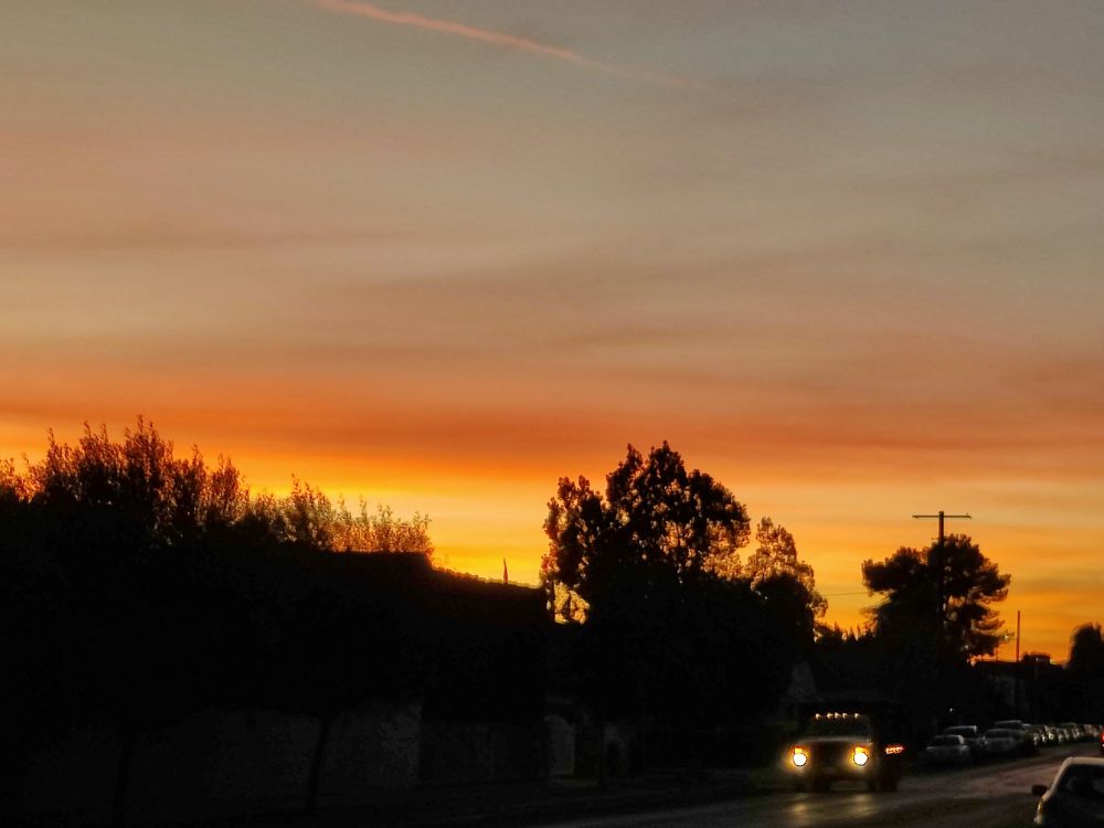 Photo of a fiery sunset.
