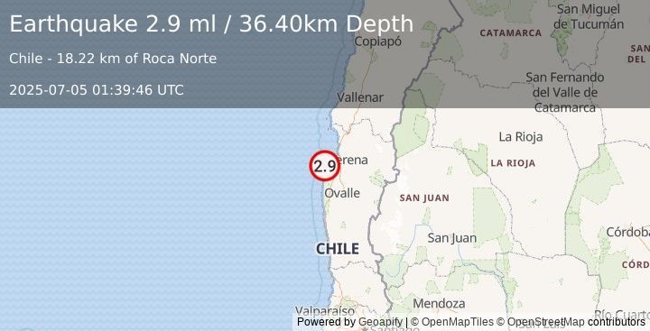 Earthquake Alert: OFFSHORE COQUIMBO, CHILE