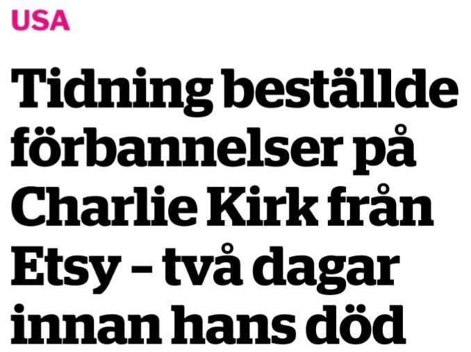 Tidning beställde förbannelser på Charlie Kirk från Etsy – två dagar innan hans död 