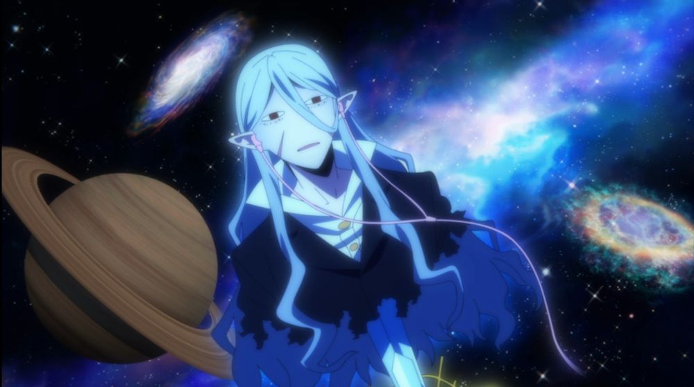 A vampire named Bram Stoker, impaled by a sword and missing his entire lower body, imagines himself floating across the Galaxy as he listens to music on an iPod