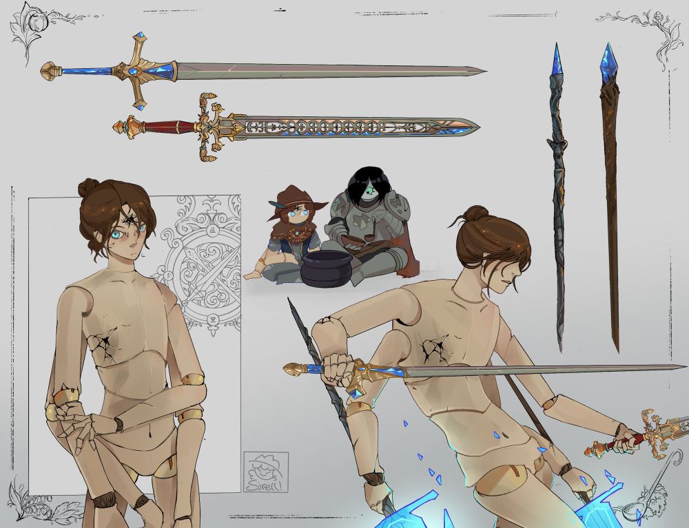 Tarnished Florence reference sheet of his artificial body