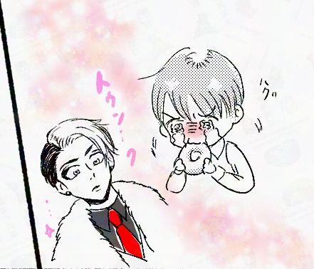 泣きながら悔しそうにドーナツをハグと頬張る監ちゃんを見つめながら真顔でトゥンクしてるクル先生