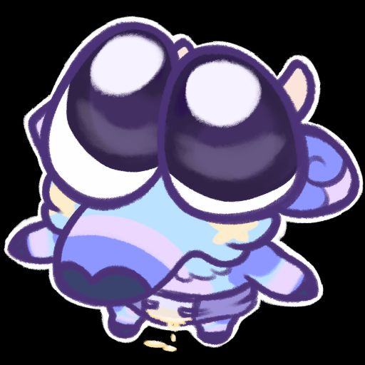 Lavender with big, pleading eyes. He is soggy.