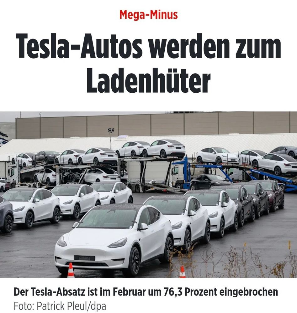 Artikel „Tesla-Autos werden zum Ladenhüter“

https://m.bild.de/leben-wissen/auto/mega-minus-tesla-autos-werden-zum-ladenhueter-67c8c77c13250771feaff54d
