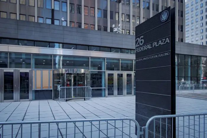 Entrance to the U.S. Immigration and Customs Enforcement's (ICE) New York Headquarters at 26 Federal Plaza in Manhattan.

Envelopes containing the substance were found on the ninth floor Thursday afternoon, prompting evacuations. [ more › ]