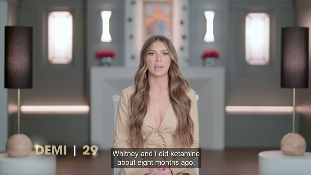 Demi from Secret Lives of Mormon Wives saying "Whitney and I did ketamine about eight months ago,"