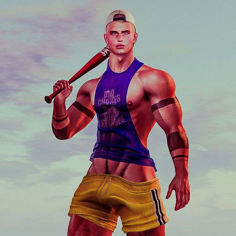 ♥Guilty 160 Tyson Tank♥
♥Guilty 160 Tyson Pants♥
♥CheerNo SPR25 Baseball Cap Torned with Daddy Pack Cap Label♥
♥Bad Unicorn Bonds Baseball Bat♥
♥ll Bear's Poses ll Scott Poses♥
