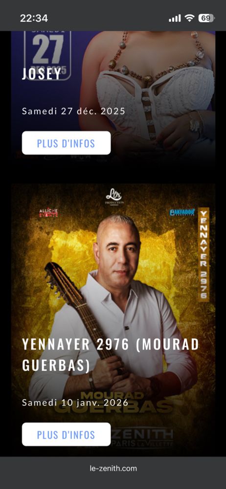 Rien au Zénith de Paris entre le 1 et le 10 janvier