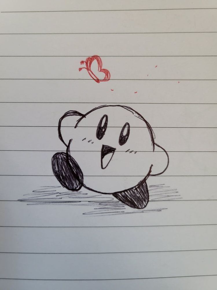 Kirby and the butterfly sketch
