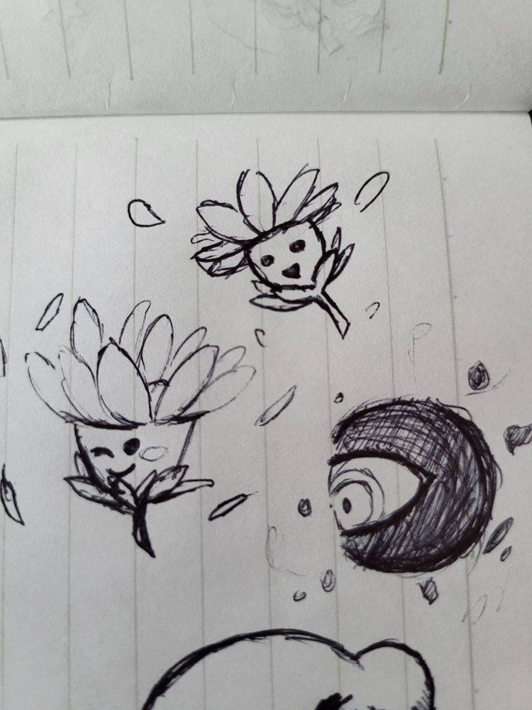 Floras and Dark Matter from Kirby 64 ending credits sketches