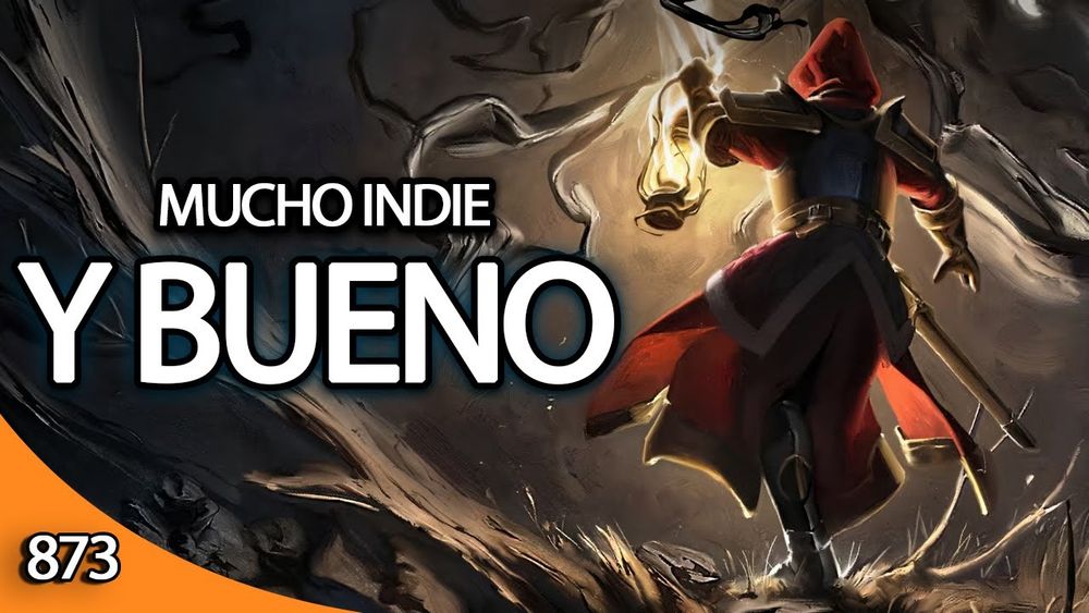 Captura del videojuego Mandragora junto al texto "Mucho indie y bueno" y el texto 873.
