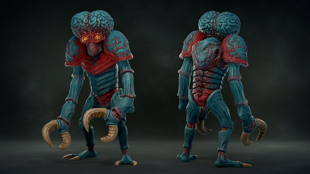 3D character render of Metaluna Mutant in Blender