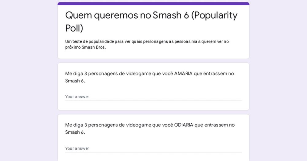 Quem queremos no Smash 6 (Popularity Poll)