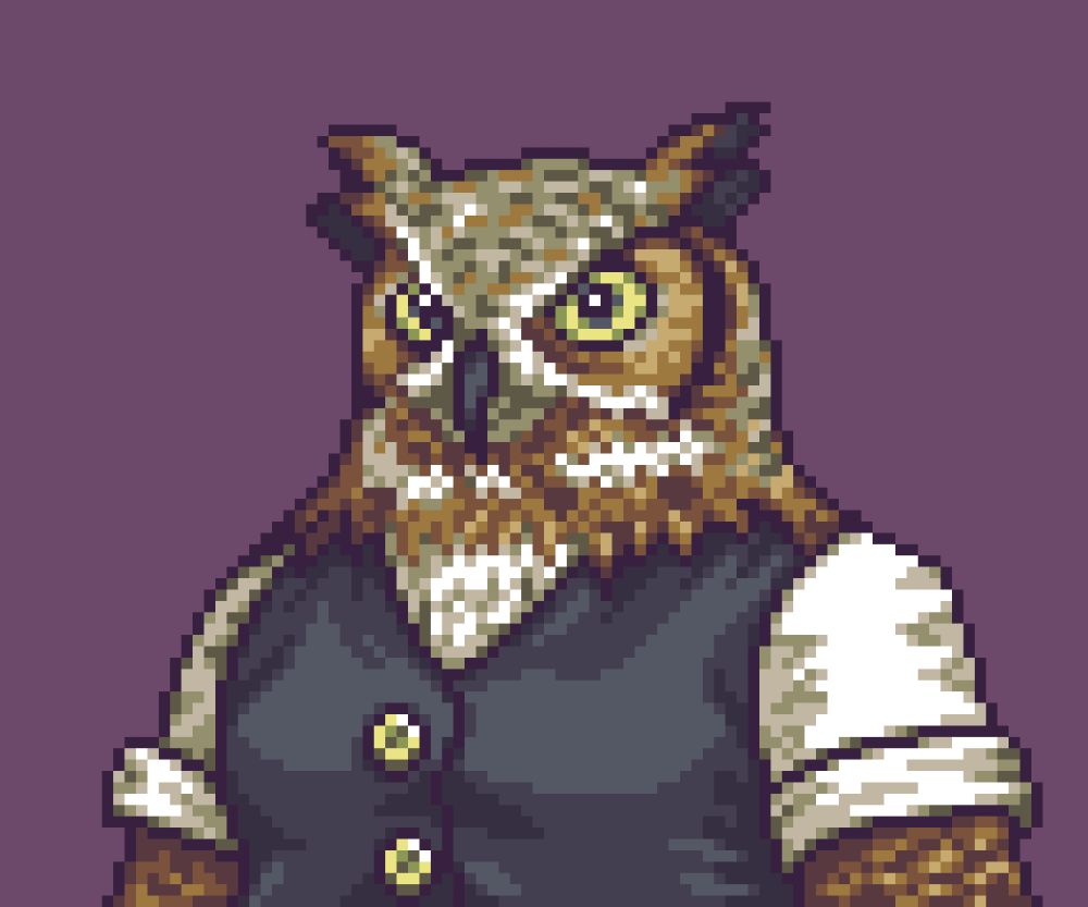 GBA Fire Emblem portrait of a humanoid owl in a vest
