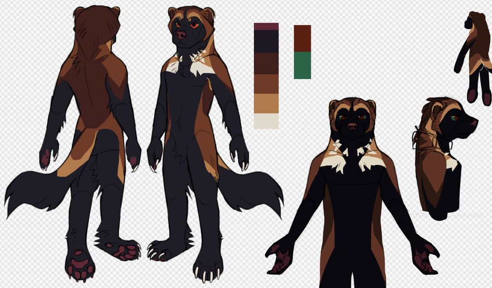A grumpy-looking wolverine in two palettes.
