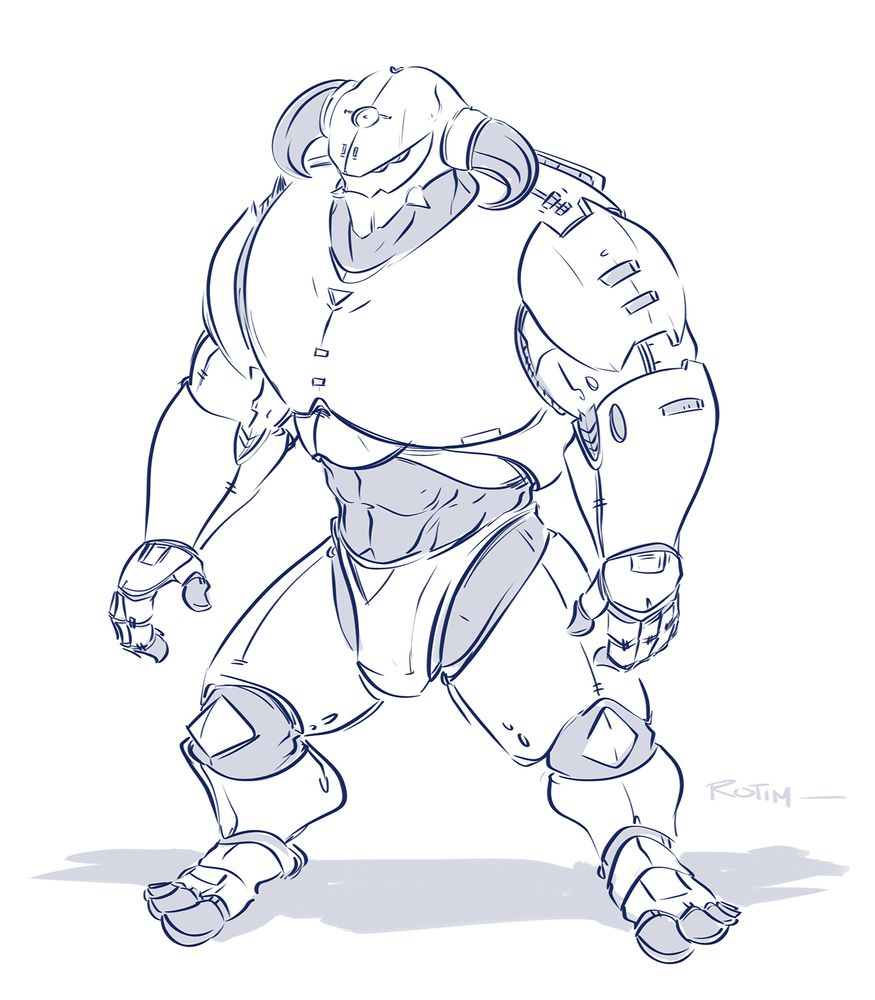 Concept art of a robot bug-like character I designed. 