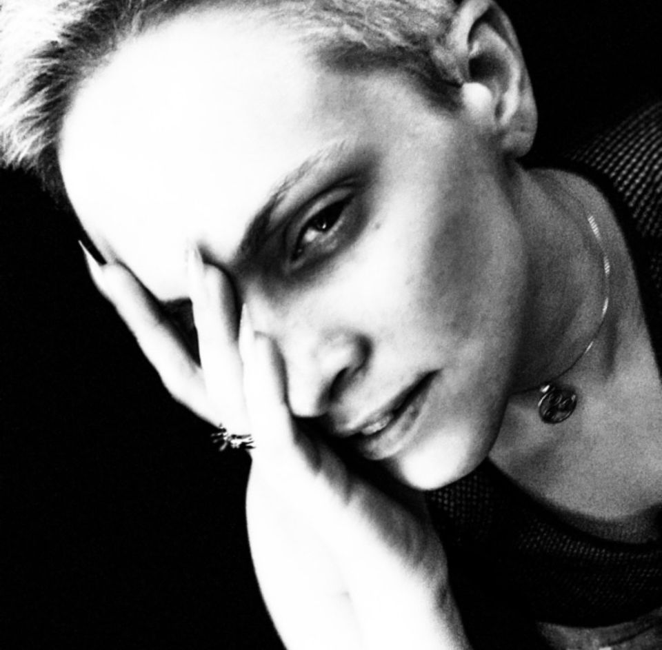 Black and white image of the author, Sunny Moraine.