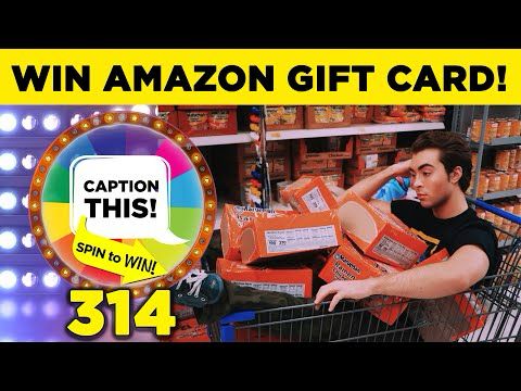 WIN Amazon Gift Card - Caption This & Spin to Win: Guy in Overflowing Cart of Ramen Noodles # 314