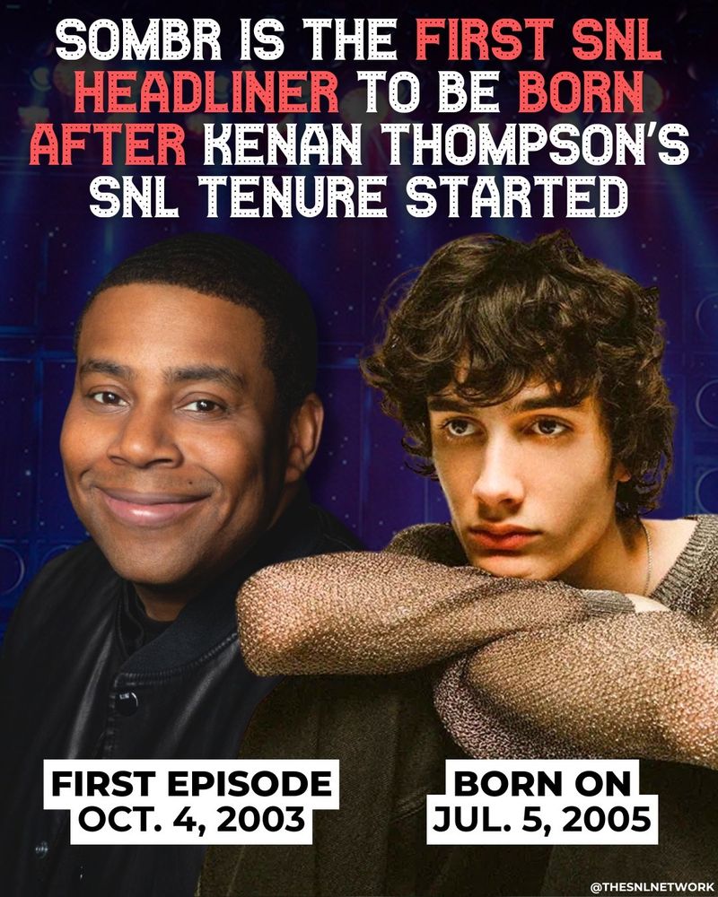 Sombr is the first SNL headliner to be born after Kenan Thompson's SNL tenure started