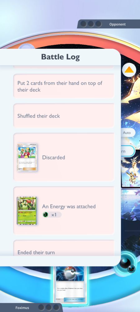 Copycat shuffles the remaining hand into the deck, drawing to match the number of cards in the opponent's hand. I had no cards in my hand.