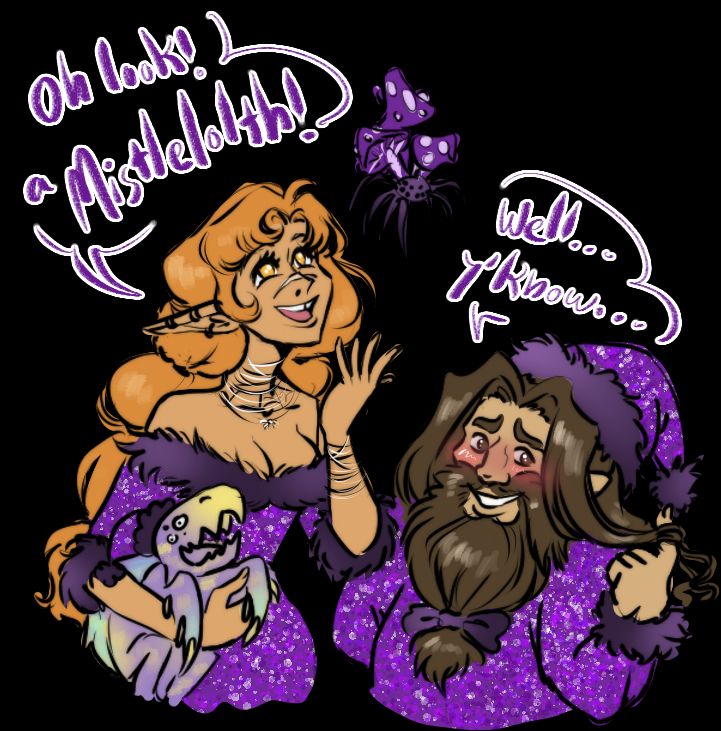 Dionaea & Laszlo... Will they kiss under the Mistlelolth? 👀👉👈