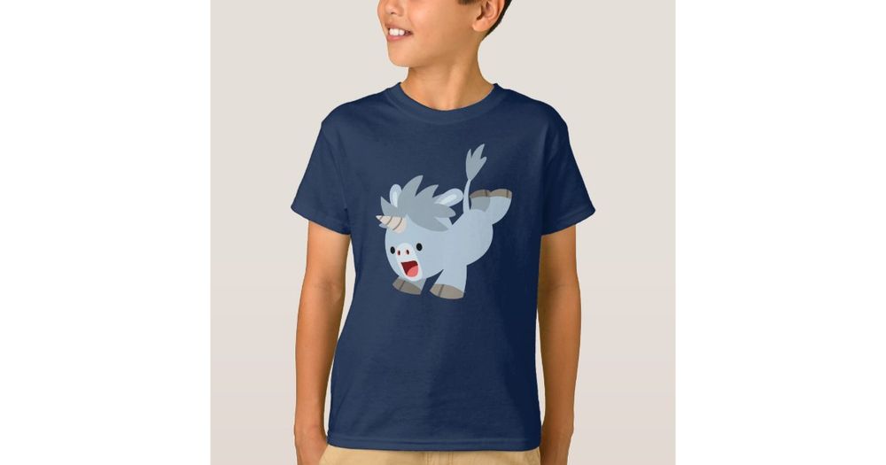 Mischievous Cartoon Baby Unicorn Children T-Shirt | Zazzle