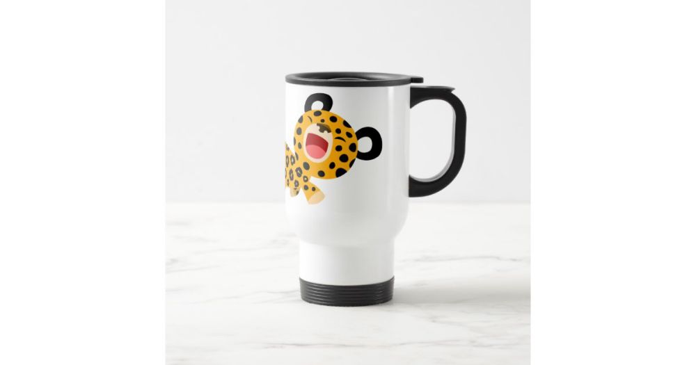 Cute Cartoon Facetious Leopard Commuter Mug | Zazzle