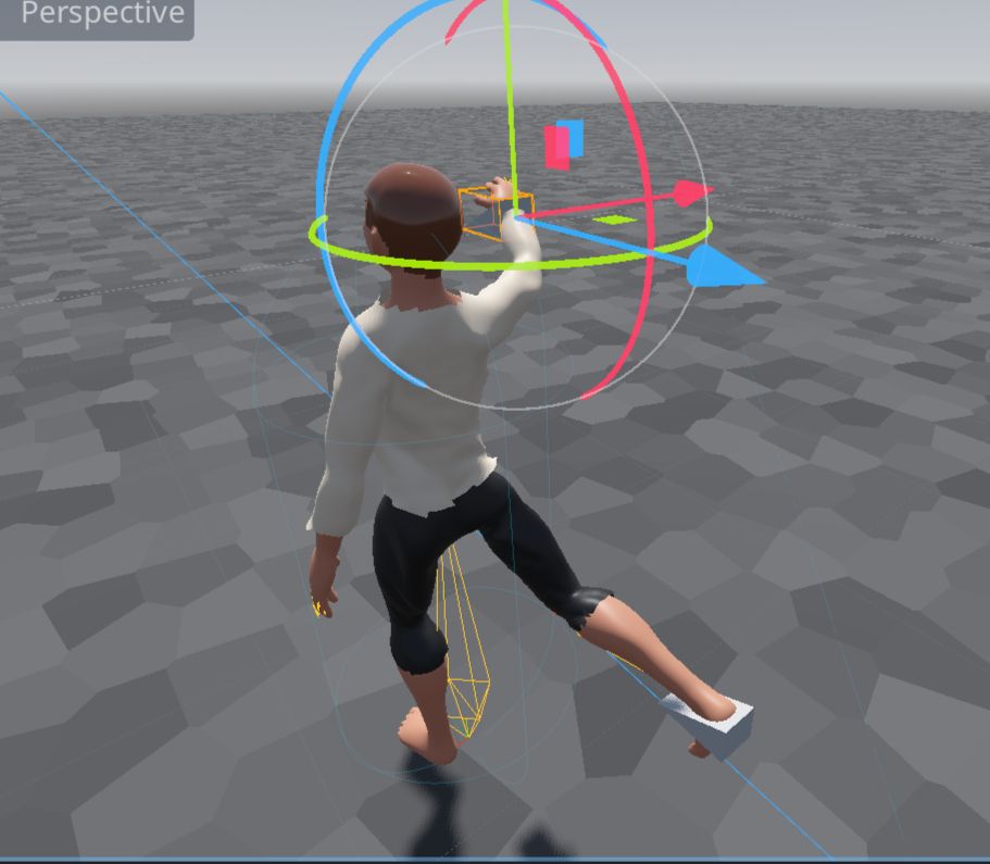 Inverse kinematics shown positioning right hand and foot of 3D model.
