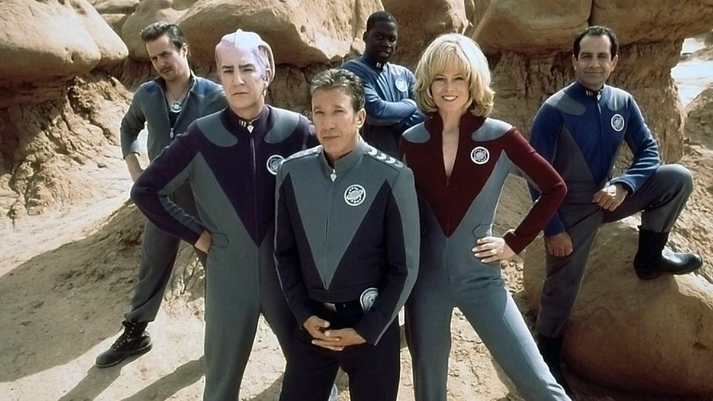 The crew of the fictional science fiction franchise depicted in the movie "Galaxy Quest".