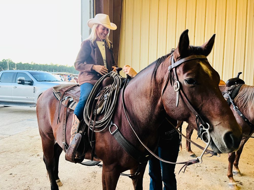 Mayor Deegan on top of a brown horse