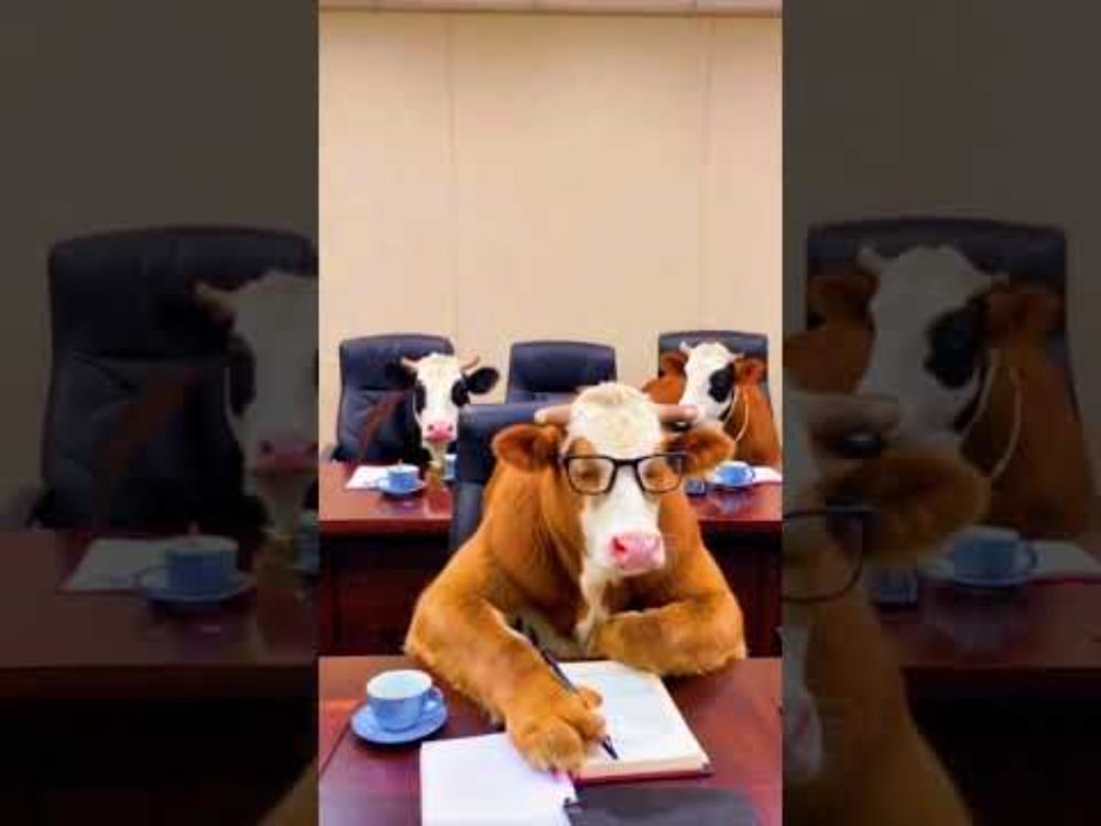 Cows studying in class funny video