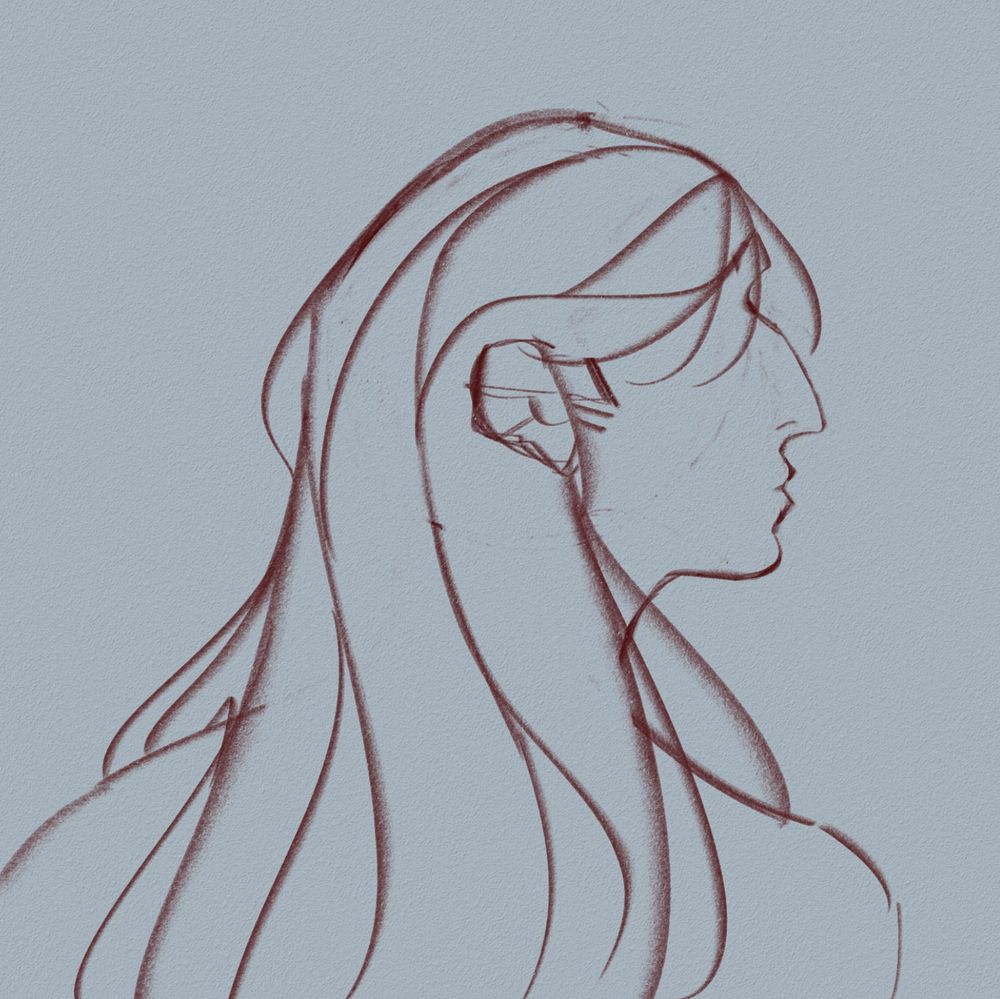 digital sketch of a woman