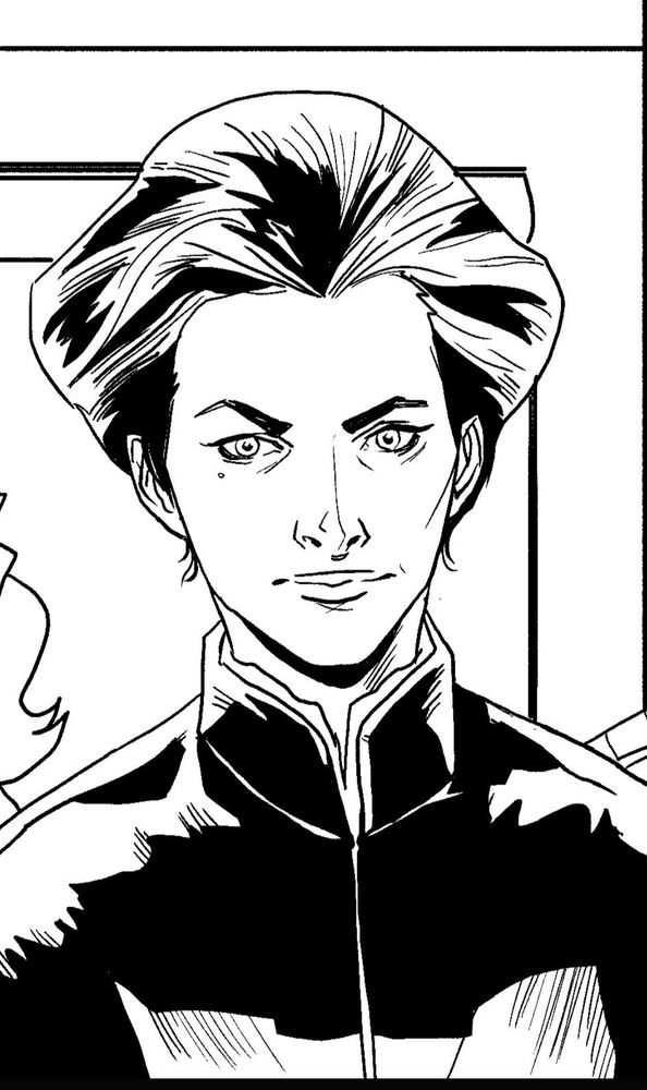 A close up of a comic panel, of the same woman with a bouffant hairstyle.