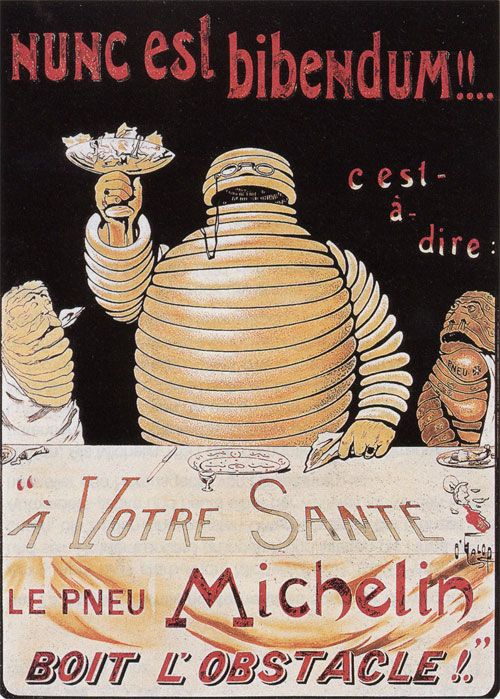 old french ad for the bibendum, the michelin man