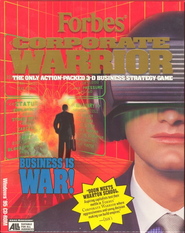 the cover for 1997 PC game Forbes Corporate Warrior