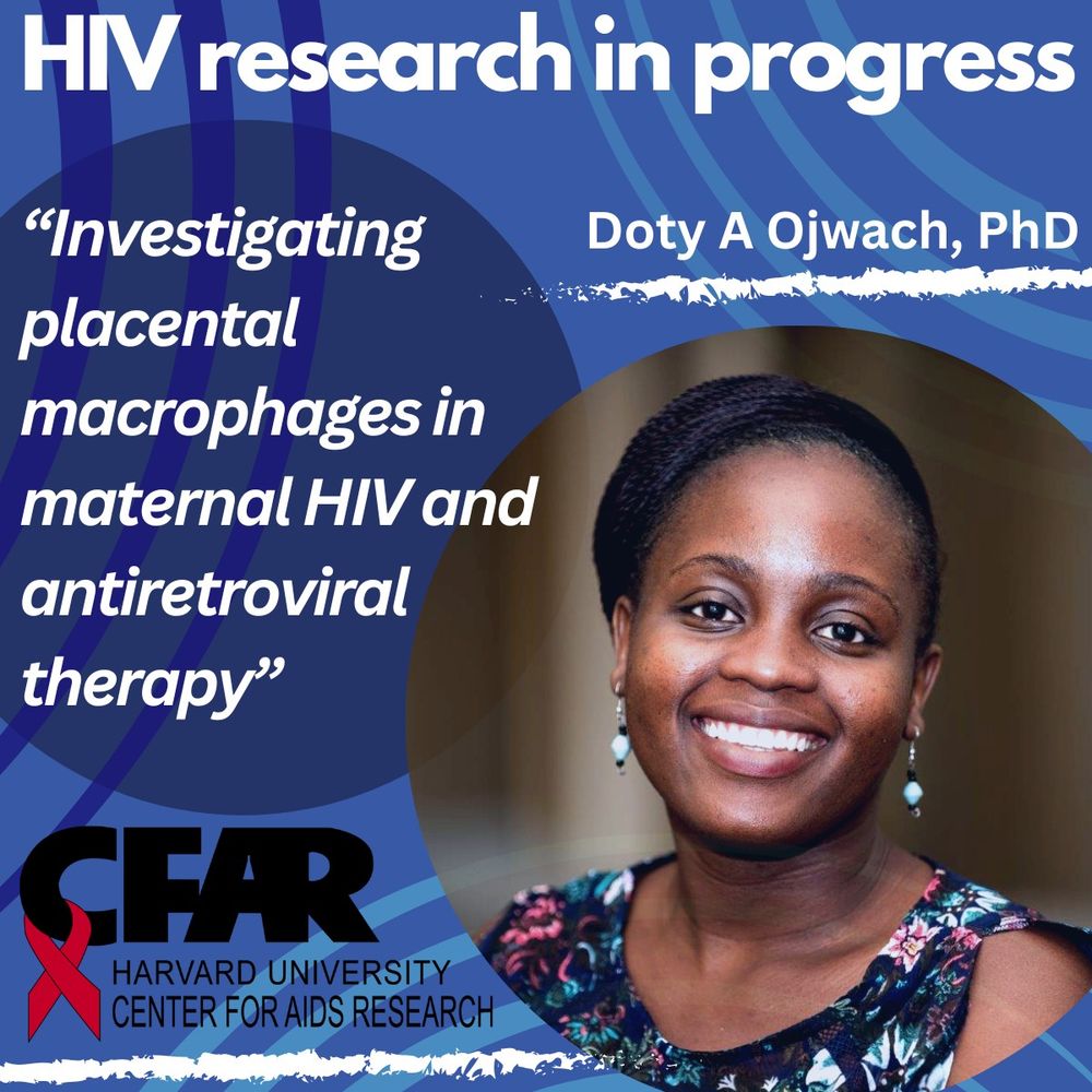 Doty Ojwach, PhD research in progress titled "Investigating placental macrophages in maternal HIV and antiretroviral therapy" April 11 at 8 am US Eastern.
