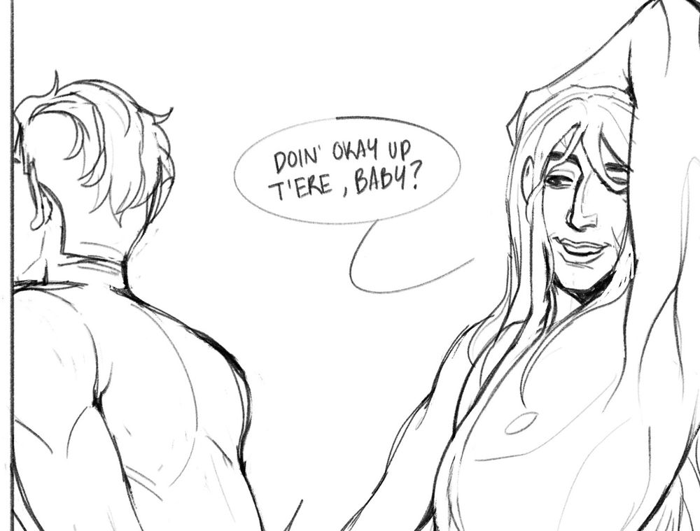 Father Robineau as a human being intimate with their vampire boyfriend, they're speaking in a Cajun accent